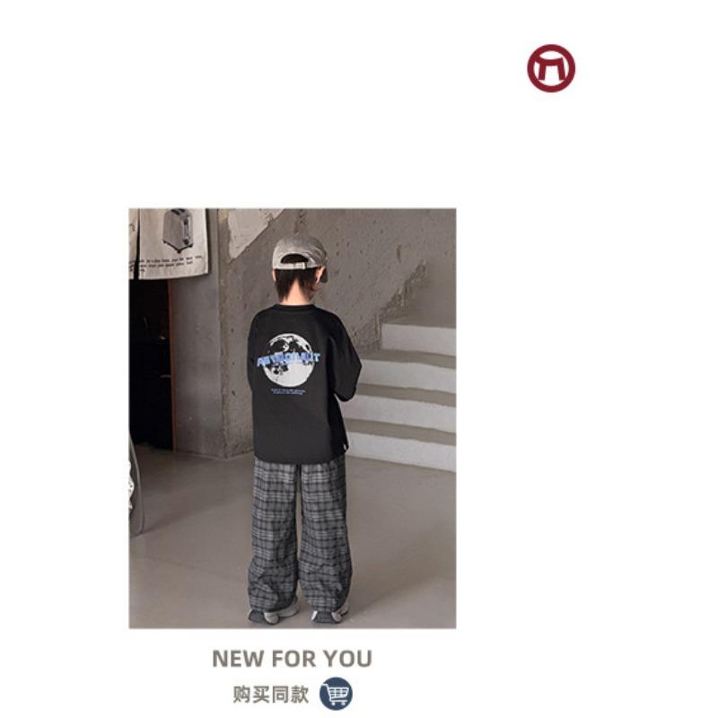 Boys Children Casual Loose Long Sleeve Cotton T Shirt Kids Tops