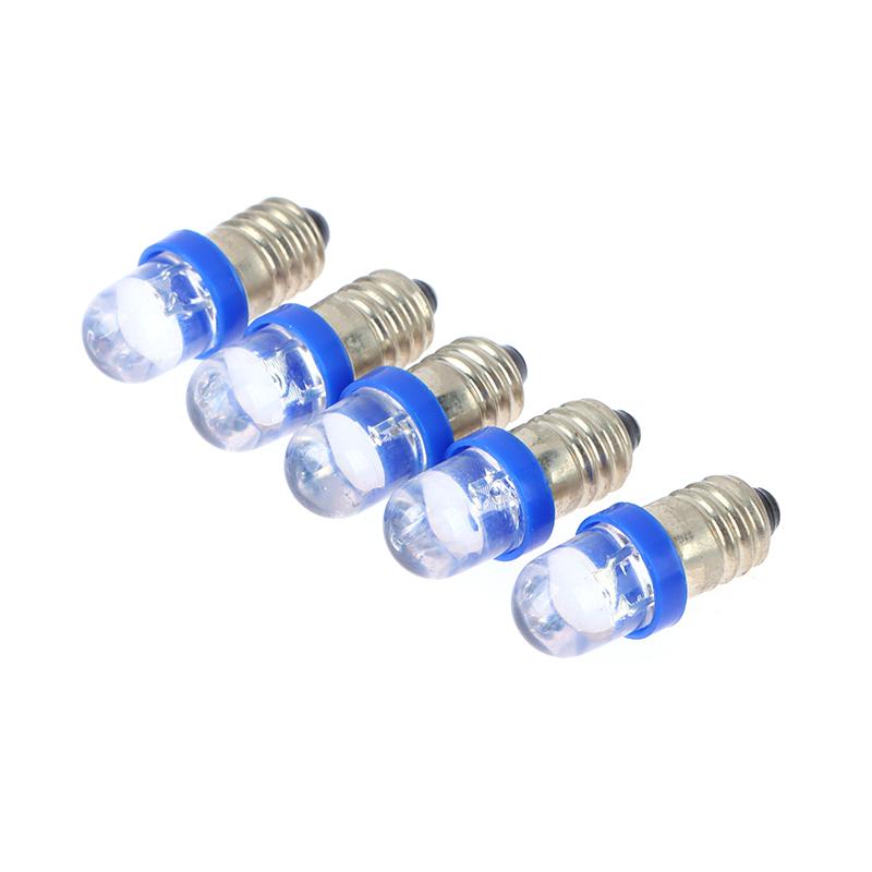 5PCS E10 LED Screw Base Indicator Bulb Cold White 12V DC Light Bulb  Low Power Consumption