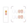 24pcs Short Square Press On Nail White Flower Designs Gold Foil False Nail Stick On False Nail For Women And Girls