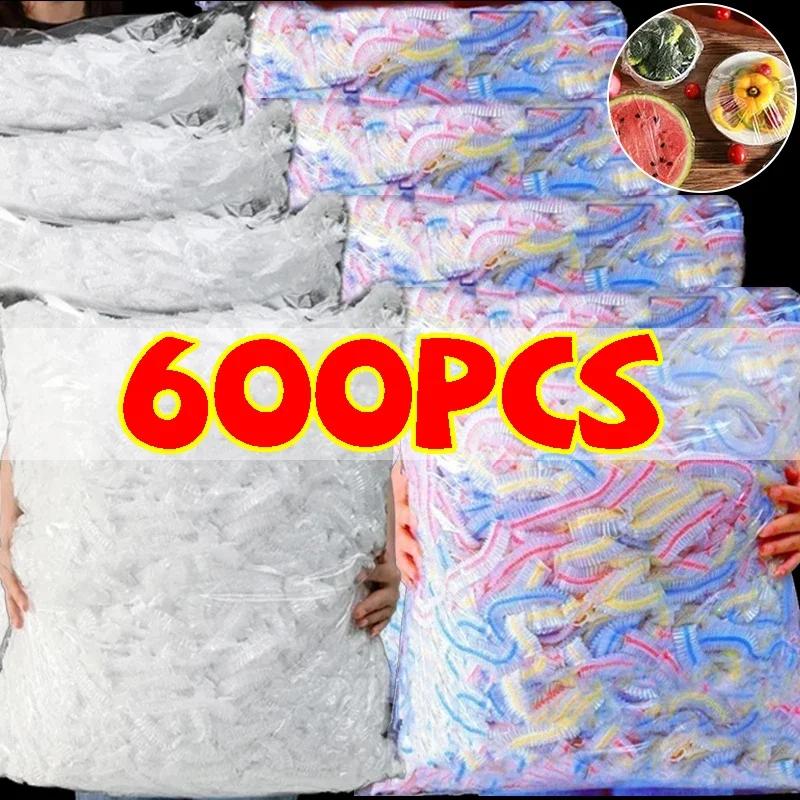 50-600 szt. Jednorazowa folia spożywcza Pokrowiec do przechowywania świeżości Plastikowa osłona do przechowywania żywności i owoców do domu, kuchni, na zewnątrz, kemping, Czepki prysznicowe