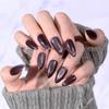 Stylish Cat Eye Press-On Nails: Medium Short Almond Teardrop Shape, 30-Piece Set, Simple Luxury Nail Art.