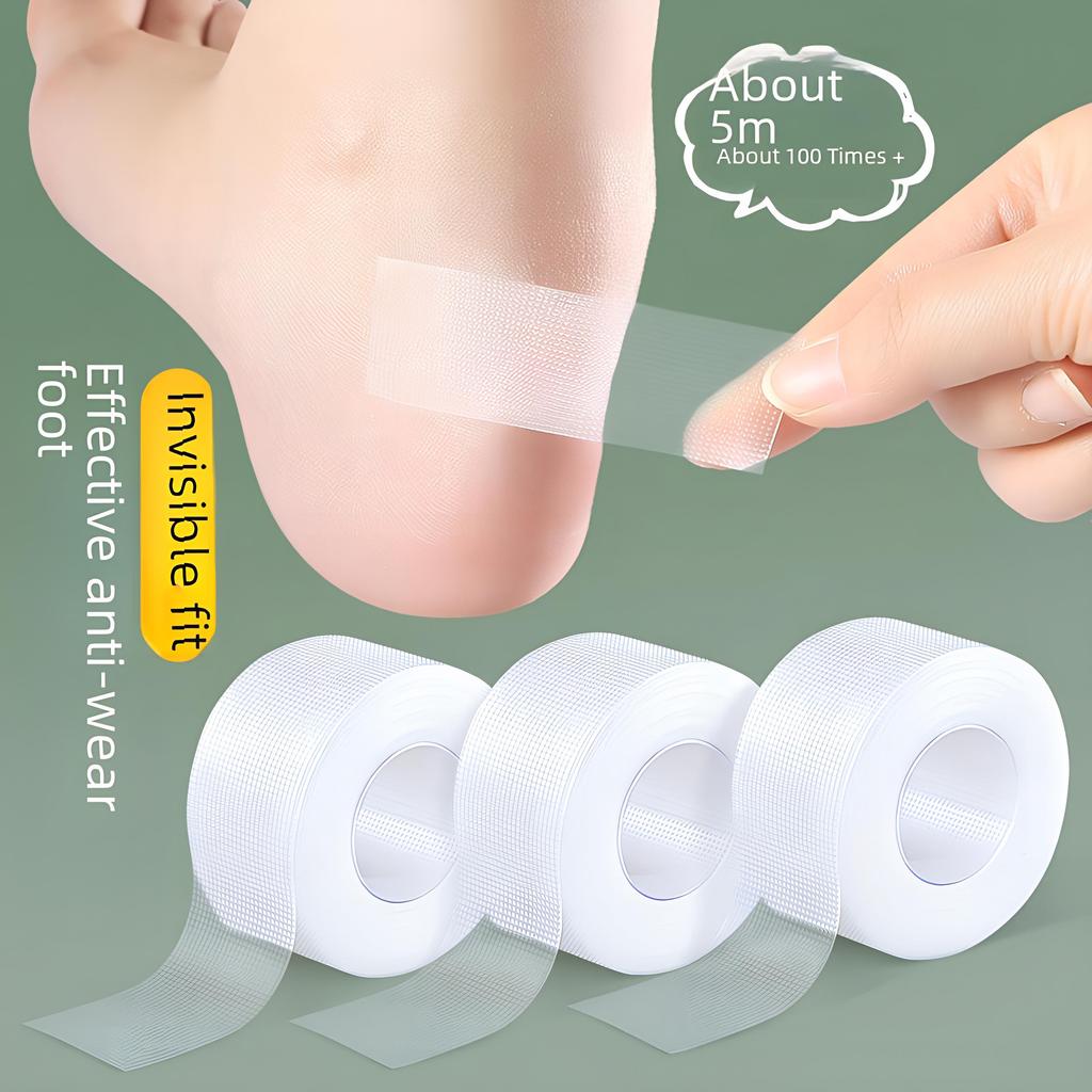 5m Roll of Transparent Silicone Gel Moleskin Tape for Blisters, Unscented, Flexible Protection for Feet Fingers Toes - Waterproof Reusable