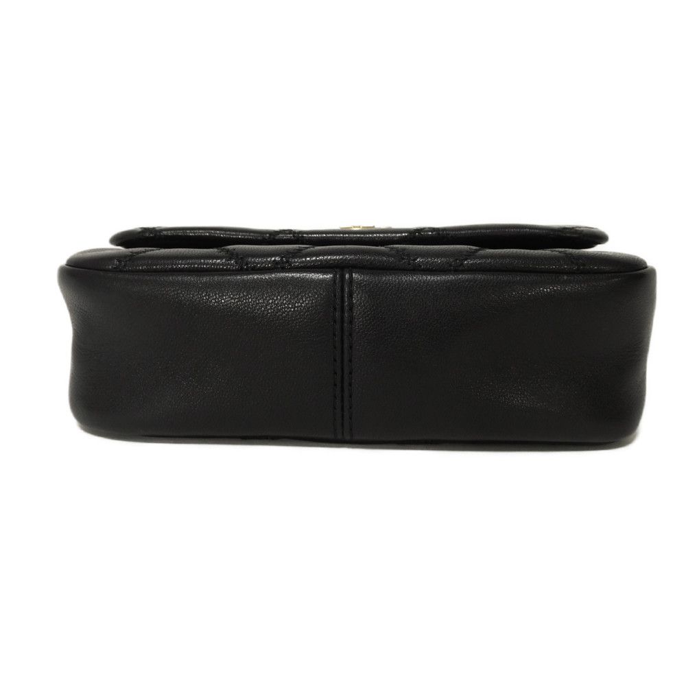 Used Willa Mini Top Handle Bag (10833) 153399 7922 Goat Quilted 2-Way Chain Double T Logo Black Women's from Japan