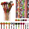 Ghost Pencils 12 Pcs Halloween with 3D Skull Pumpkin Cat Erasers, Holiday Writing Wood Bulk for Goodie Bags, School Classroom Rewards Supplies