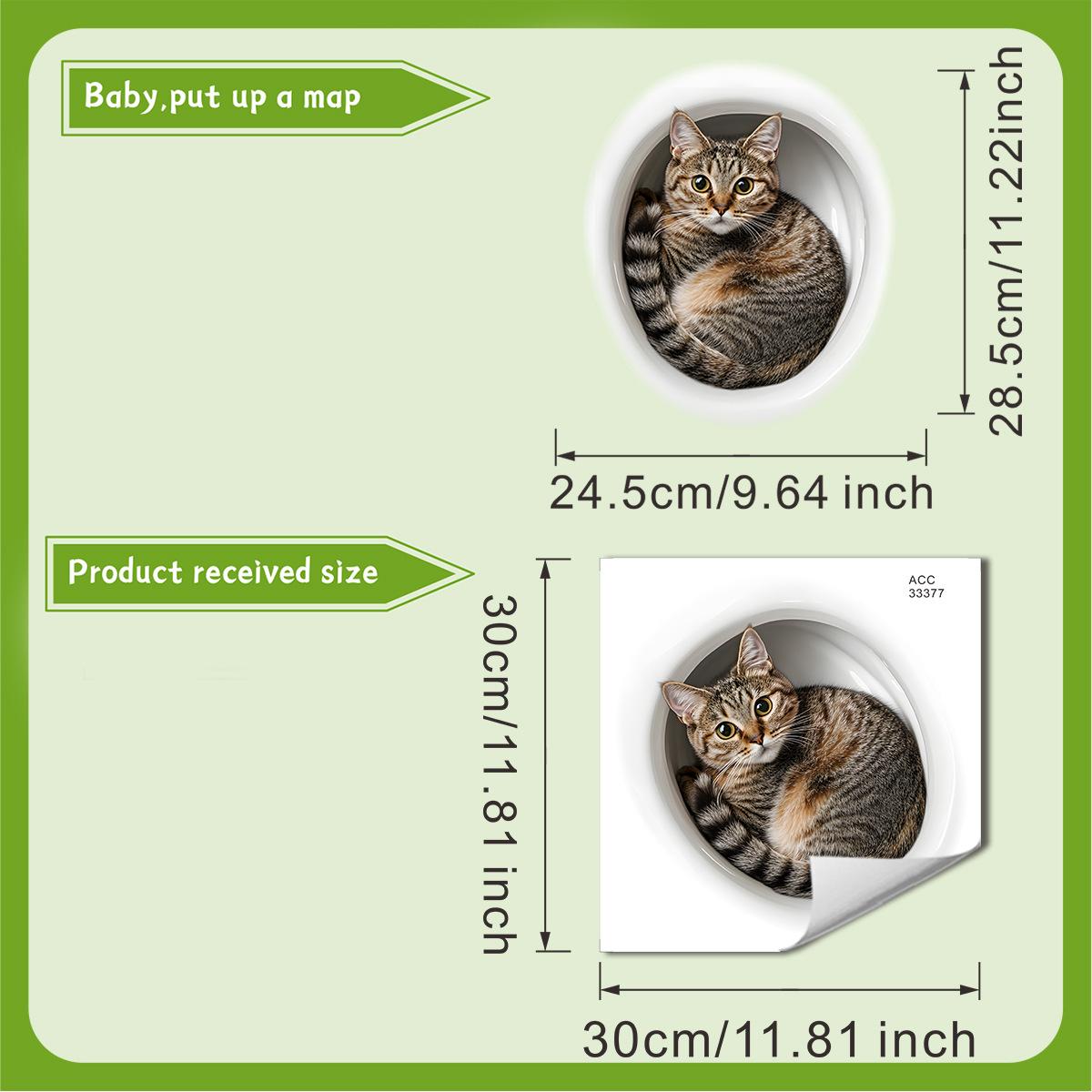 

Cat Toilet Lid Decal Waterproof WC Sticker Removable Self-Adhesive Decor Household Stickers 30x30CM