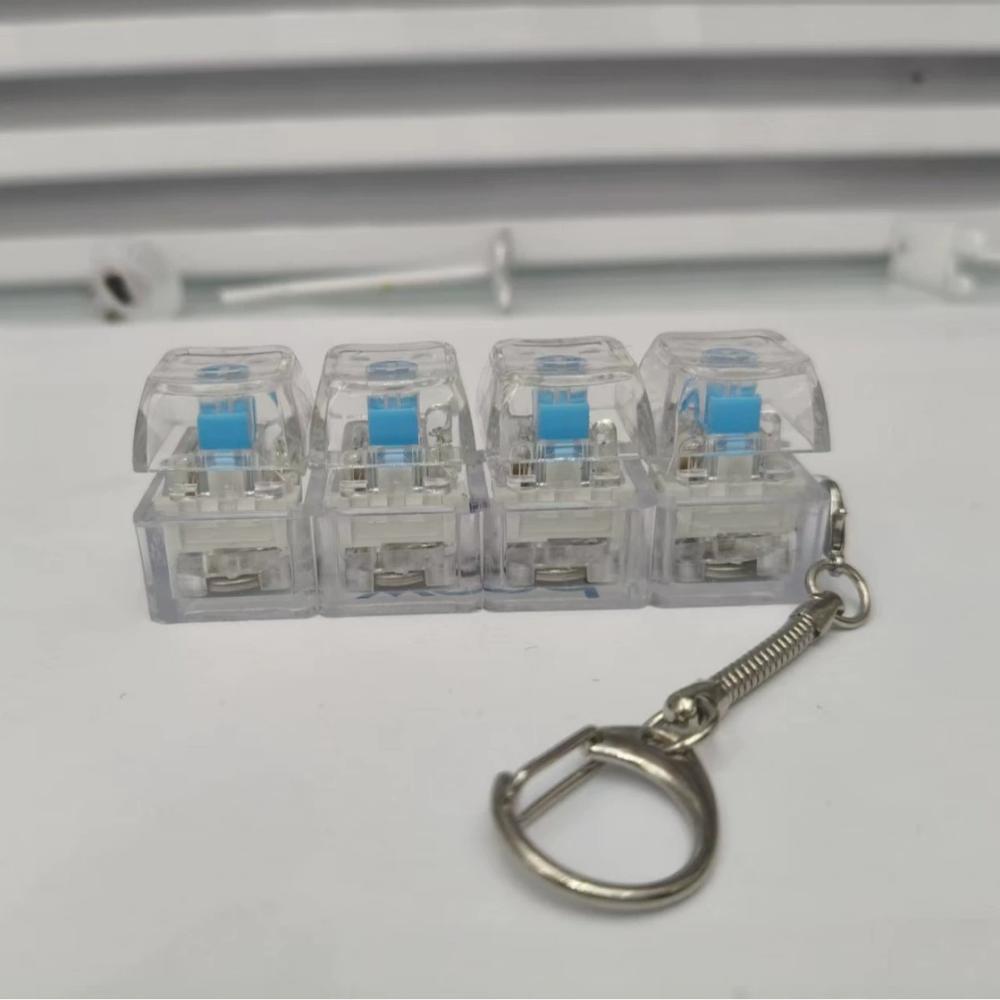 Cute 1 Buttons Keyboard Fidget Keychain Keyboard Clicker Mechanical Keyboard Keyring Stress Relief Toys Gift For Girlfriend