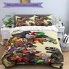 3pcs Various Dinosaur Quilt Cover Set - Soft & Comfortable Polyester Fabric, All-Season Breathable Comforter Set For 1 Quilt Cover & 2 Pillowcases