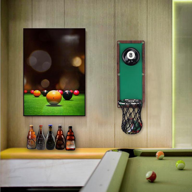 Creative Billiards Bottle Opener Black Eight Eight Word Magnetic Refrigerator Magnet Beer Opening Billiards Wall Mounted Opener