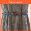 Leather Belt For Women Slim Durable With Alloy Buckle For Casual Wear