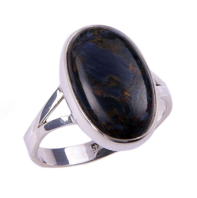 Natural Pietersite Gemstone Handmade 925 Solid Sterling Silver Ring Size 9 g3Q65