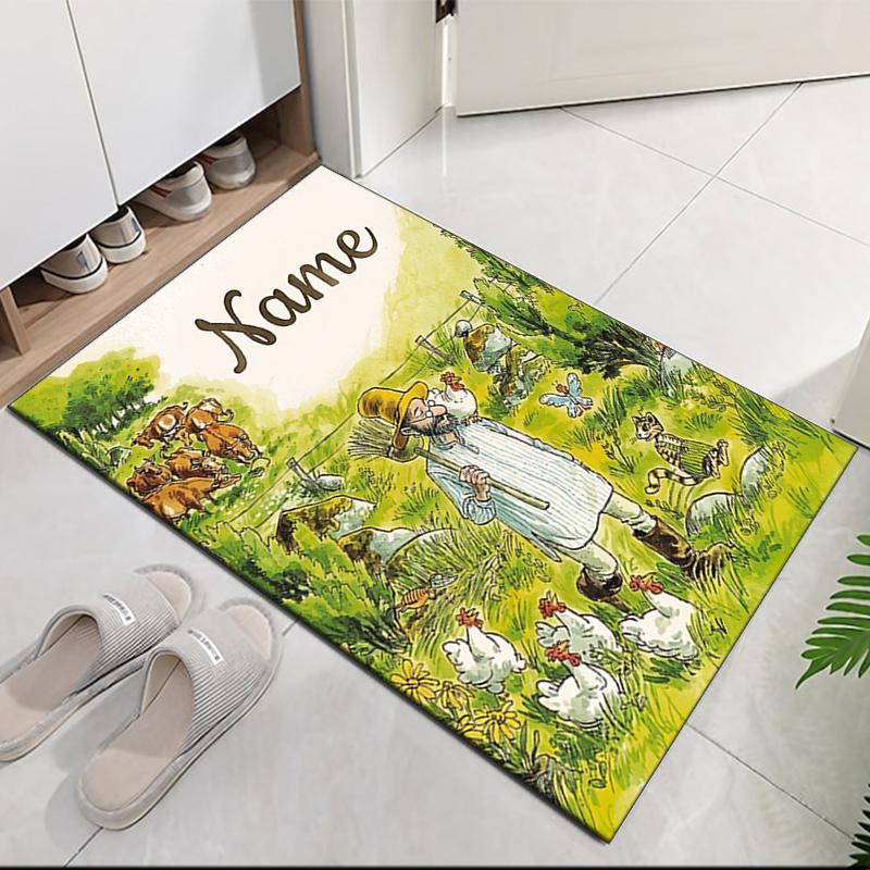 Custom Name Pettson Findus Printed Carpet Rug For Office Chair Living Room Bedroom Kitchen Room Decor Gifts