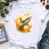 Golden Shark Printed T Shirt Unisex Clothes 2024 Summer Fashion Tops Tee Shirt Femme Harajuku Shirt Casual Funny Tshirt Female
