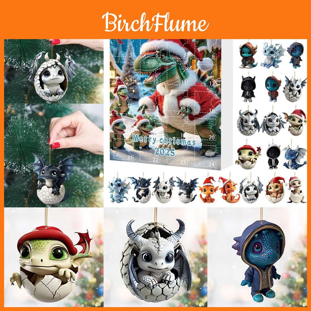 Christmas Countdown Blind Box Mini Acrylic Dragon Baby Hanging Decor For Holiday Gift Giving