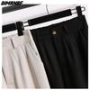 Dimanaf Women Summer Style Pants High Waist Harem 2022 Cotton Female Elastic Straight Solid Japanese Spliced Oversize