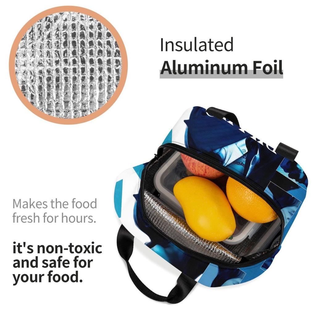 B-Billie-Girl E-eilish Amerikanische Sängerin Isolierte Lunchtasche Lebensmitteltasche Tragbarer Thermokühler Lunchboxen Für Reisen