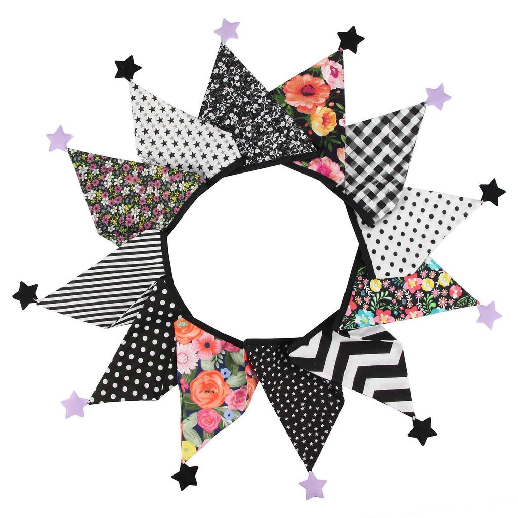 Nordic Star Cotton Triangle Flag Banner for Wedding or Kindergarten Decor