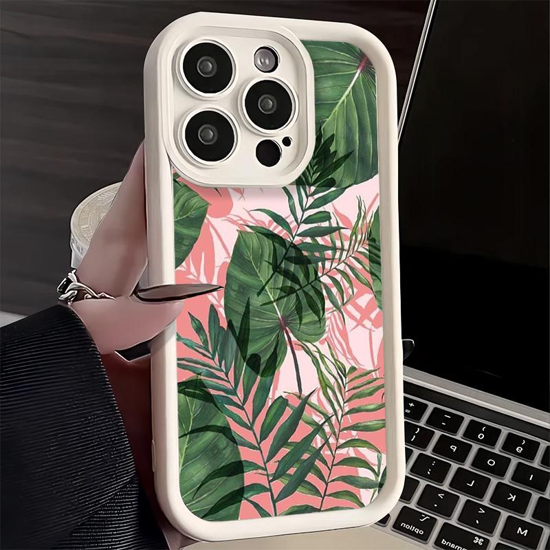 Phone Case for iPhone 17 Air 16E 15 16 Pro Max Summer Plants Green Leaf Cover 14 Plus 13 12 Mini Soft Shell Silicone Fundas