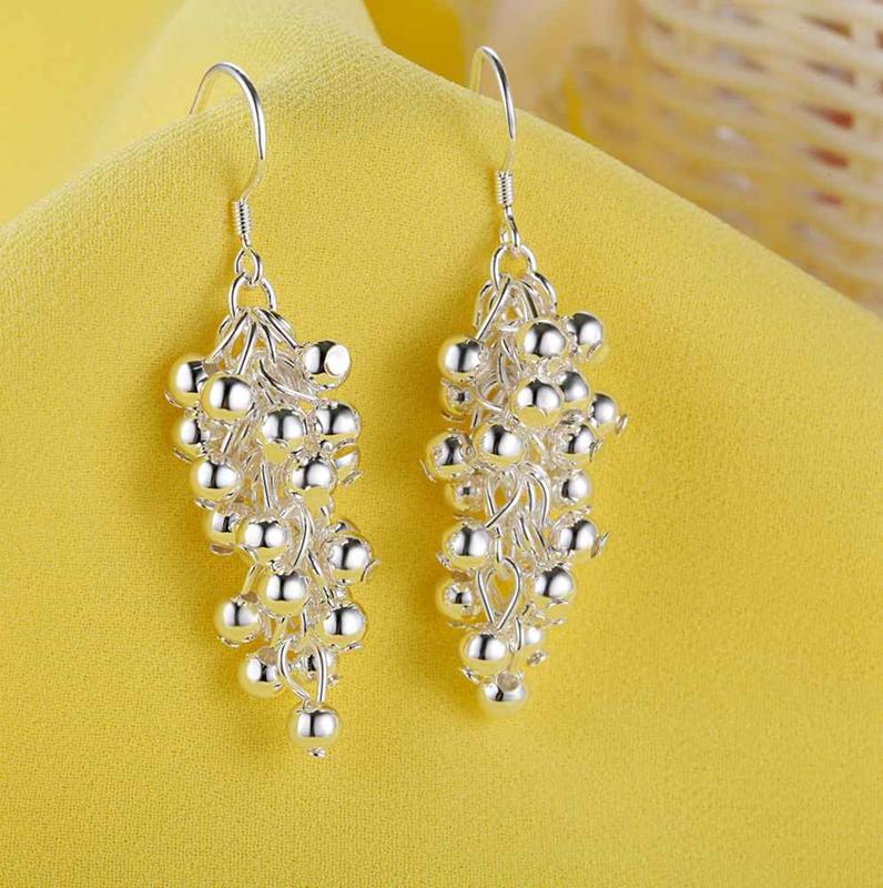 925 Sterling Silver Earrings Hot Grapes For Women Exquisite Student Girlfriend Jewelry Accessories Wedding Fashion Gift