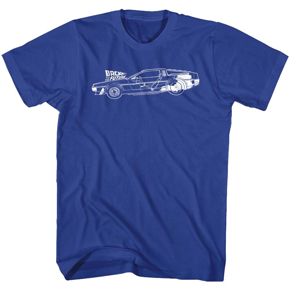 Back To The Future Movie Dr Emmett Brown DeLorean Schematics Men s T Shirt S