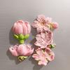 3D Cherry Blossom Refrigerator Magnet Resin Pink Flower Decorative Fridge Magnet Memo Notes Photo Holder for Home Kitchen Office