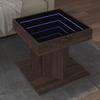 VidaXL Coffee Table with LED Brown Oak 50x50x45 Cm Engineered Wood, Side Table, Living Room Table, Side Table, 847566