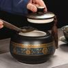 Classical Ceramic Tea Pot with Lid Sealed Pot Household Candy Snack Nut Coffee Bean Storage Tank Moisture-proof Food Container