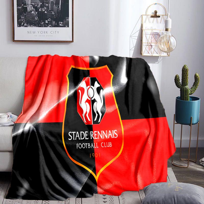 Stade Fc Emblem Throws Blanket Flannel Blankets Plush for Couch Bed Gifts for Men Women Travel picnic blanket Christmas fan gifts