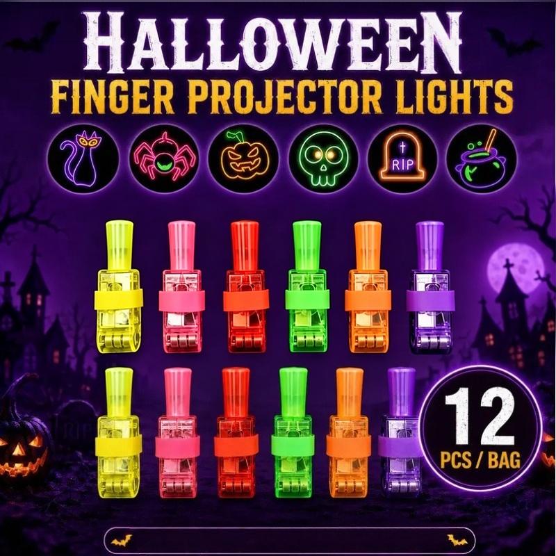24Pcs Halloween Led Finger Lights Neon Party Favors Glow In The Dark Rave Party Supplies Goodie Bag Stuffers Box Prizes
