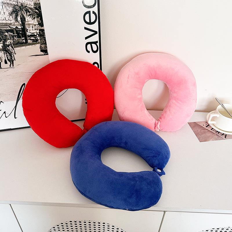 Poduszka podróżna w kształcie litery U w jednolitym kolorze, pod kark i głowę