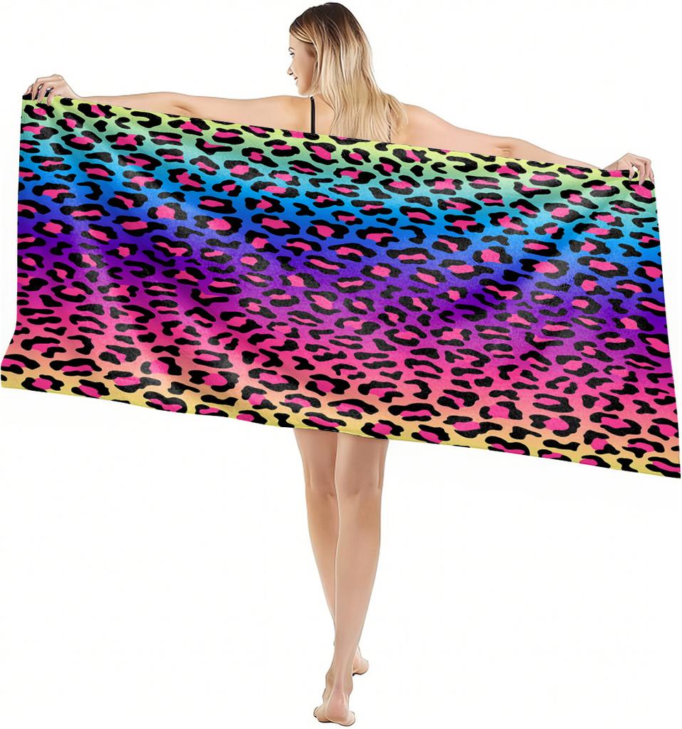 1PC Towel Leopard Zebra Pattern for Family or Friends Gifts Quick-Dry Beach Towel For Yoga Tourism Beach GYM Camping Swimming