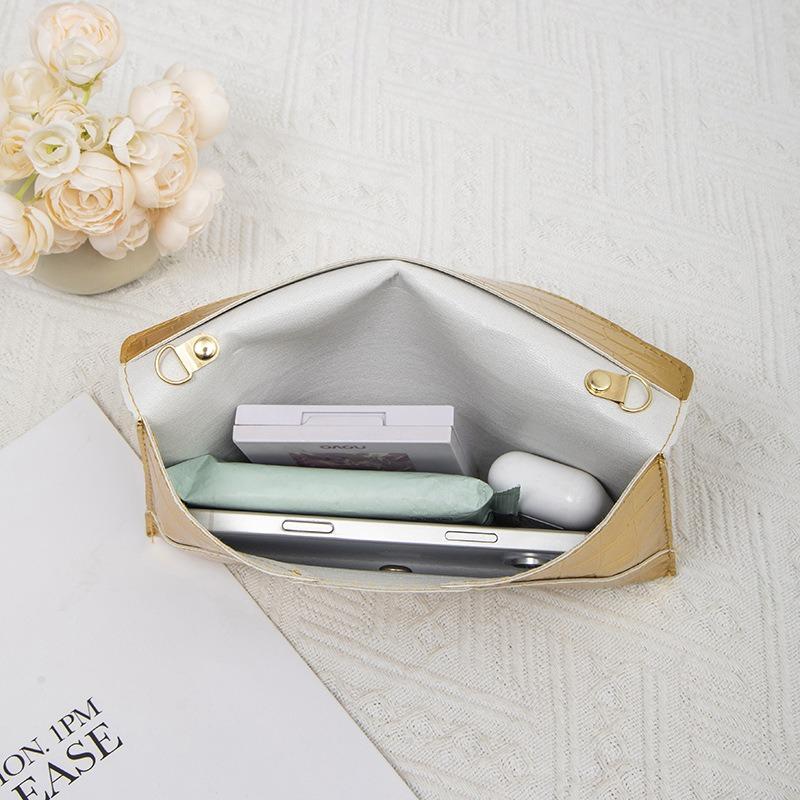 New Fashion Card Bag Clutch Bag Envelope Bag Stone Pattern Multifunctional Waterproof Glossy Retro Card Bag