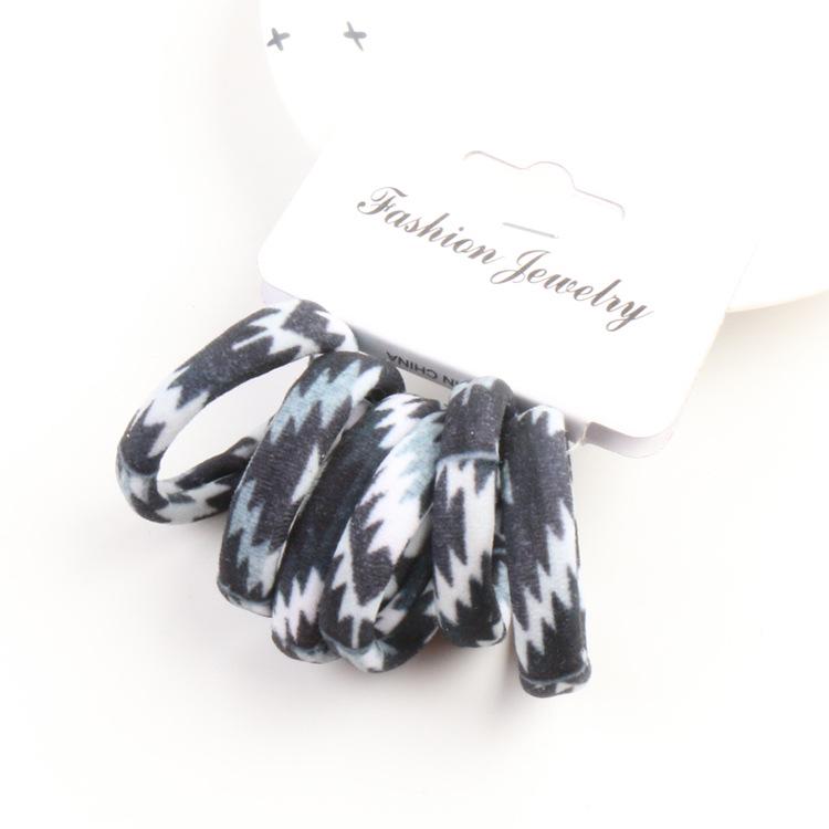 6Pcs/Set High Elasticity Printed Scrunchie Women Girls Children Elastic Hair Rubber Bands Accessories Tie Hair Rope Ring Holder