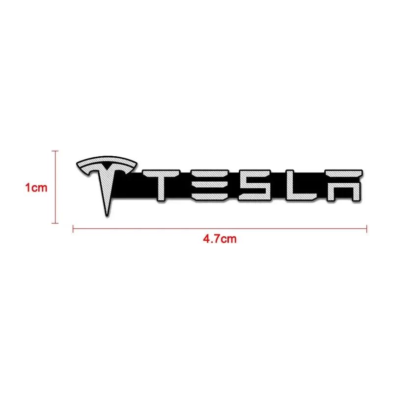4pcs Car Audio Decorate 3D Aluminum Badge Emblem Stickers For Tesla Model 3 Model X S 2016-2020 Decals TM3 TMX Decal Accessories