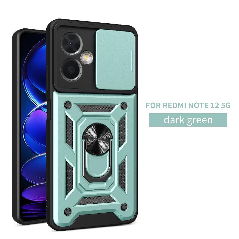 For Xiaomi Redmi Note 12 Pro 5G 4G Case Slide Camera Protect Armor Phone Case for Redmi Note 12S 5G  Magnet Holder Ring Cover