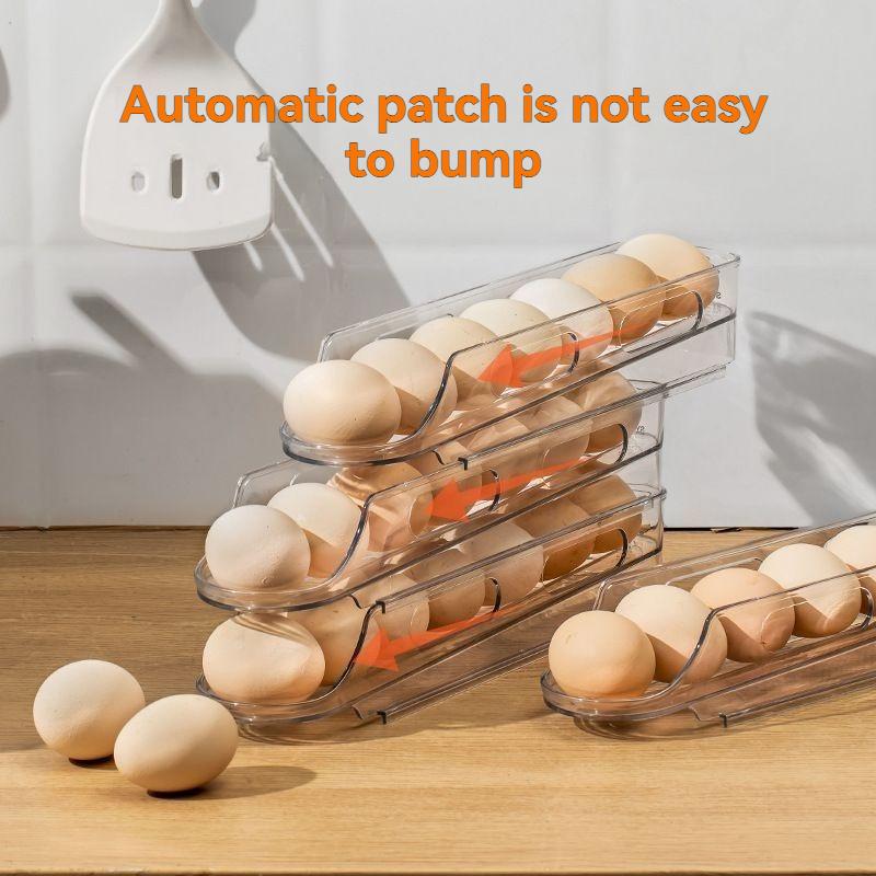 

Трехъярусный контейнер для хранения яиц на дверце холодильника - Незаменимый органайзер, экономящий место, Автоматическая вращающаяся подставка для яиц на 30 штук