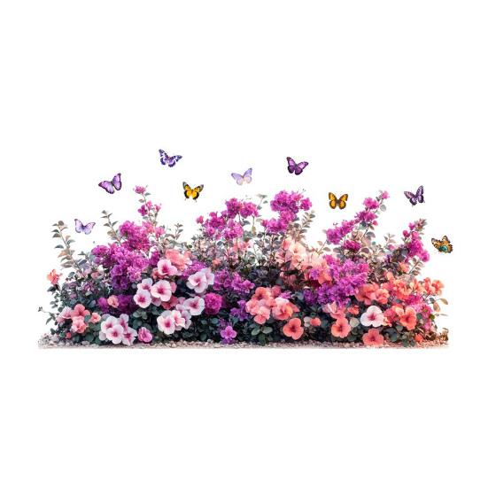 Potted Floral Plants Glass Sticker Removable Waterproof PVC Colorful Flower Static Glass Sticker Home Living Room Bedroom Decoration Decal