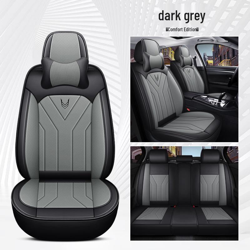Universal Nappa Leather Car Seat Cushion and Cover - All-Season Full Surround Design