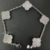 Exquisites Vierblättriges Kleeblatt Armband für Damen Fünf-Blüten Armband Zweiseitiges Natürliches Weißes Perlmutt und Karneol Armband