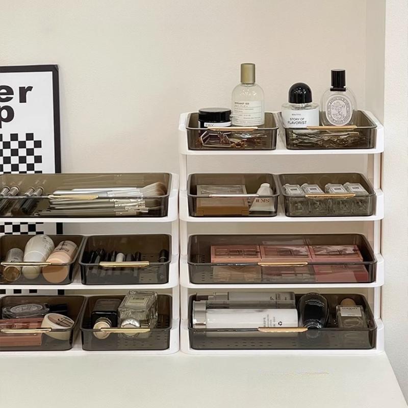 Cosmetic Organizer Makeup Storage Box Desktop Office Multi-function Organizing Box Table Clear Drawer Multi-layers Storage Racks