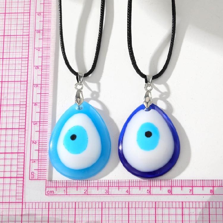 Trendy Blue Eye Necklace Eye Catching Resin Charm Necklace Pendant Necklace