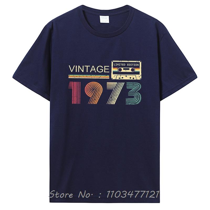 Best Of 1973 Birthday Gifts T Shirt Men's Cotton Funny T-Shirt Old Graphic T Shirt Men Clothing Oversized Tshirt Tees