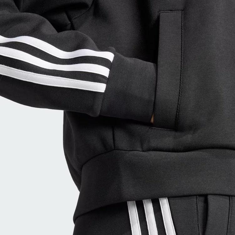 Adidas Future Icons 3-Stripes Full Zip Hoodie Women Outerwear Black IN9475