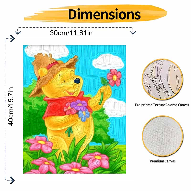 Disney Winnie the Pooh Oil Painting Kit, Hand Painting Canvas DIY Home Decor 139 Characters