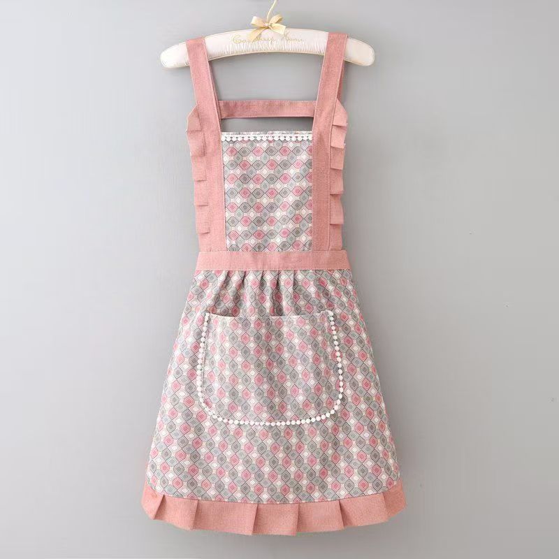 Förkläde för hemmet, Förkläde med ficka, Andningsbar matlagning, Midjeinsnörande arbetskläder