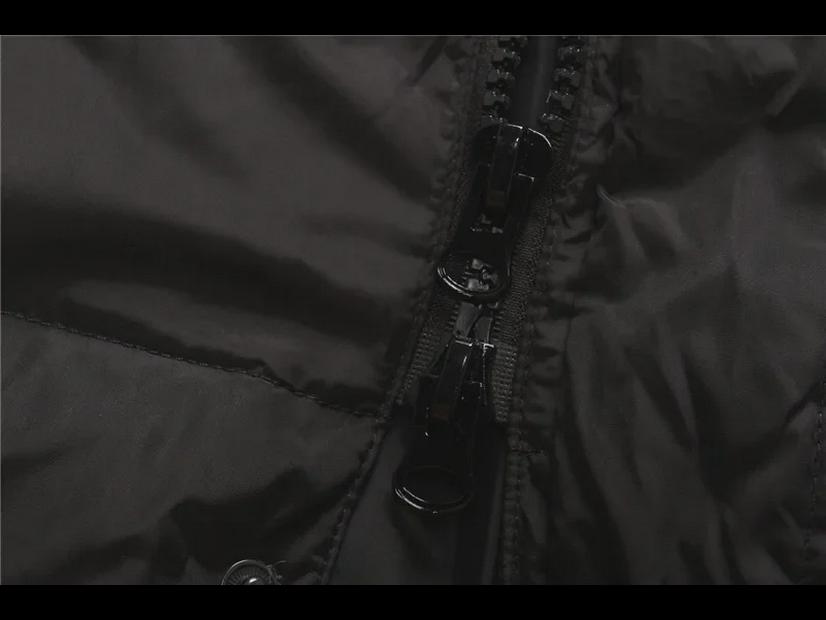 Men's Winter Long Loose-Fit Down Coat with Detachable Hood and Double Zipper