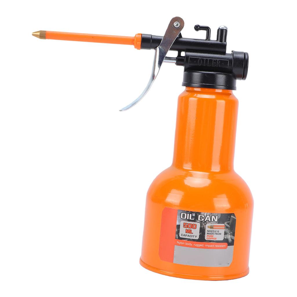 Pump Oiler Can 500ML Manual High Pressure Oil Can with Straight Spout for Car Motorcycle Factory Machinery Maintenance