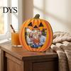 Halloween Picture Frame Wooden Photo Frame, Pumpkin Ghost Cat Cutout Holiday Portrait Holder, Double-sided Tabletop Decor for Home Party Indoor Table