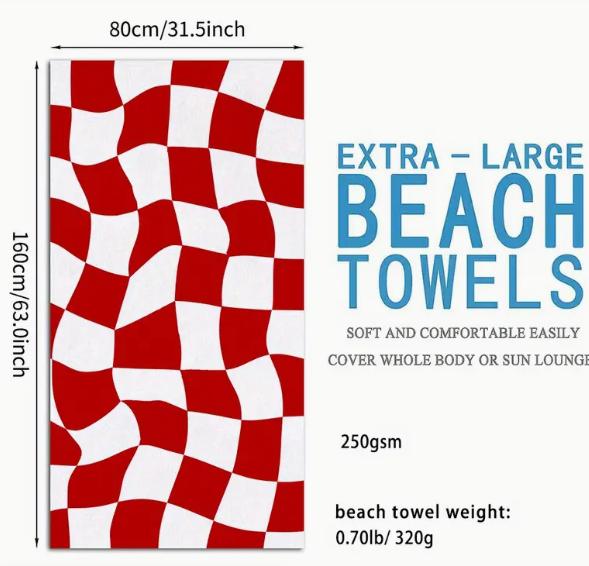 Personalized Beach Towel Custom Name Cross Border Microfiber Beach Towel Anti-Sand Super Absorbent Bath Towel Large Quick Drying