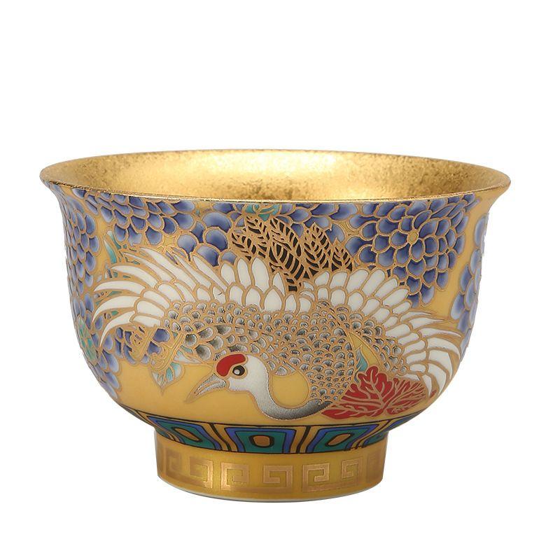 

Suet jade gilt master cup Ruihe Chengxiang Arhat cup high-end gold cup Kung Fu tea set light luxury household tea cup 200ml