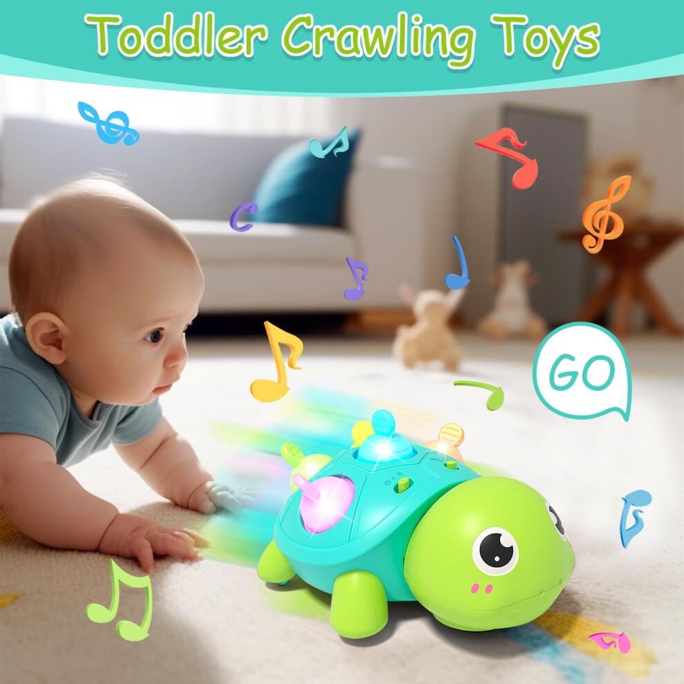 Baby Toys 6-12 Months Musical Turtle Crawling Toy,Infant Development Educational Birthday Gifts 6 7 8 9 10 12 Month 1 Year Old Boy Girl
